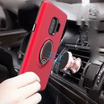 Wholesale Galaxy S9+ (Plus) Easy Carry Rotating Ring Stand Hybrid Case with Metal Plate (Red)